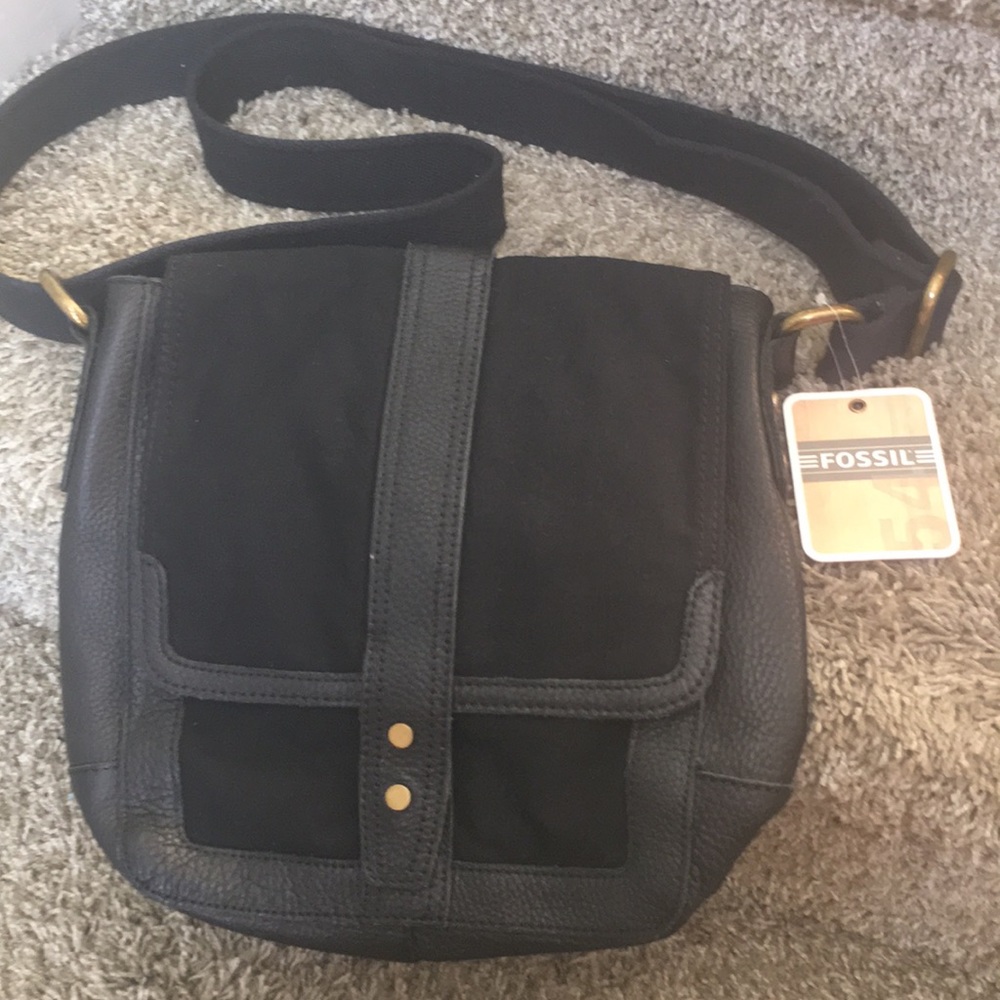 Fossil Canvas & Leather Cross-body